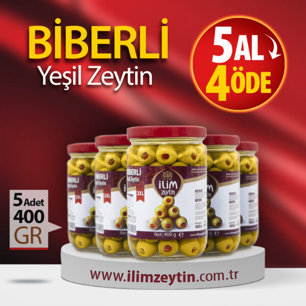 İlim Zeytin Biberli Yeşil Zeytin 2 Xl